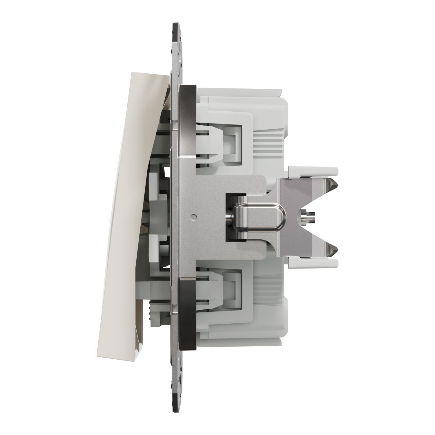 Выключатель двухклавишный Schneider Electric Asfora Кремовый (27549182) - фото 3