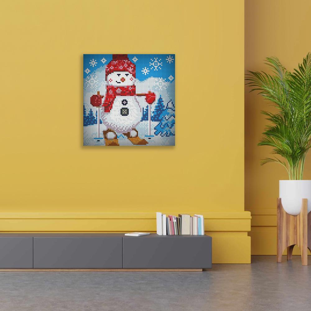Алмазная мозаика Веселый снеговик 20x20 см (27420)