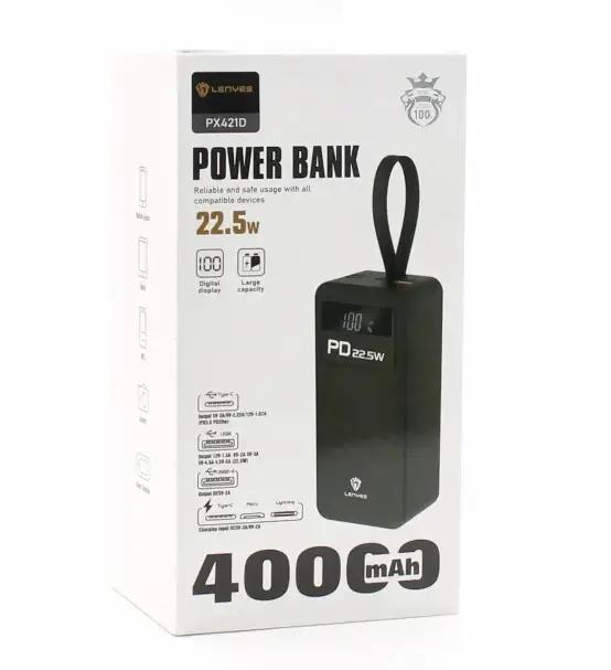 Повербанк Lenyes PX421D 40000 mAh 22,5W Чорний - фото 3