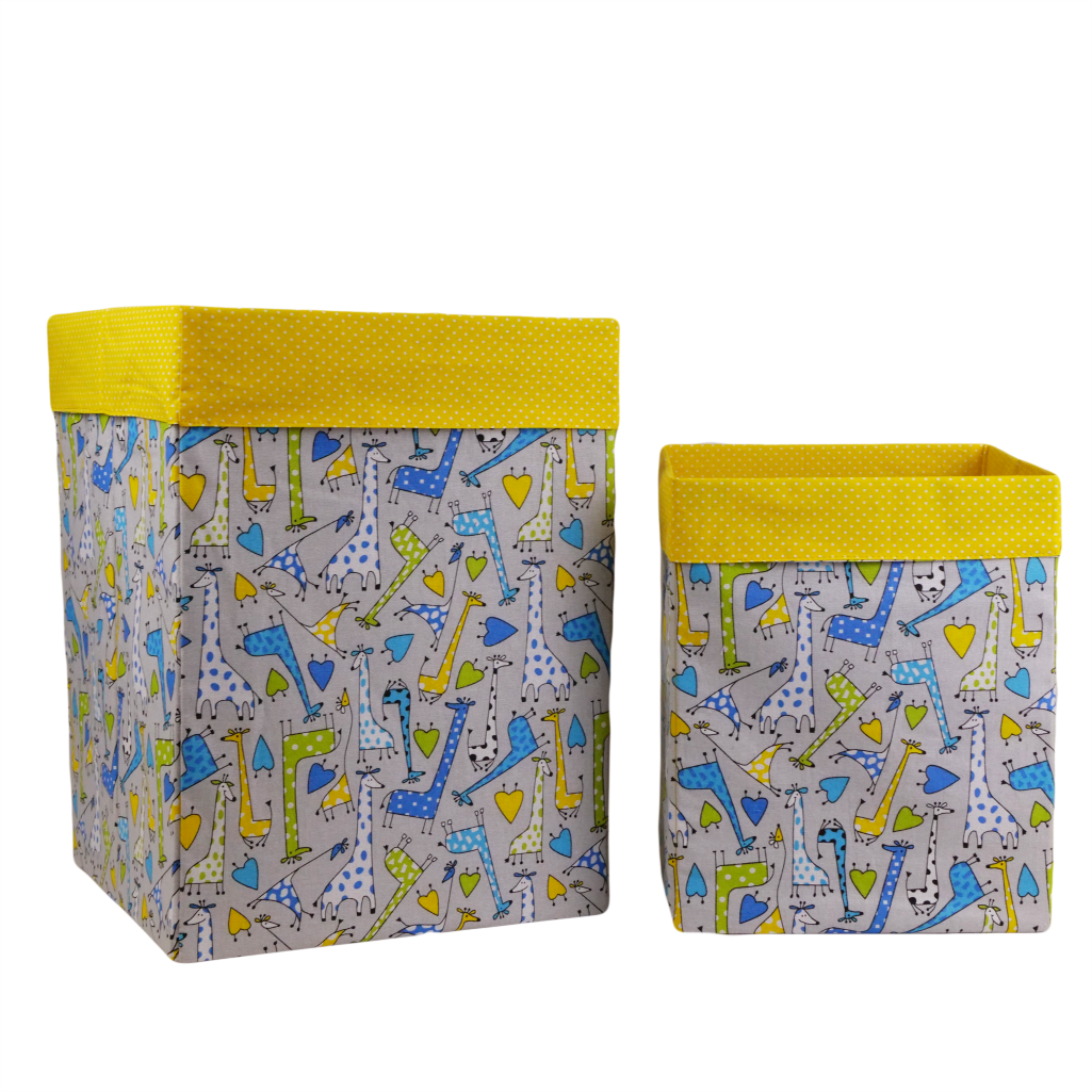 Корзин для игрушек с отворотом Жирафчики 25х35х20 см хлопок (SH-3519-OFRBOCO-UA-08) - фото 4