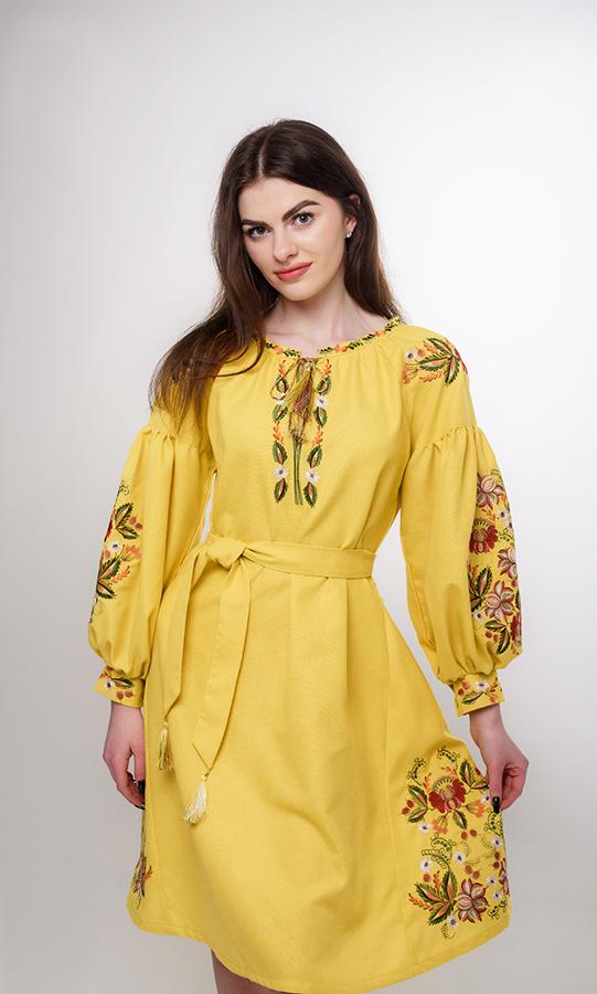 Сукня-вишиванка жіноча Вишиваночка р. 46 Жовтий (144-1)