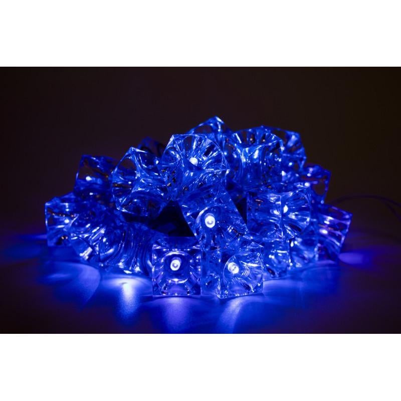Гирлянда акриловые ледяные кубики 2,4 м 24LED синий IP44 (040254) Гирлянда акриловые ледяные кубики 2,4 м 24LED синий IP44 (040254)