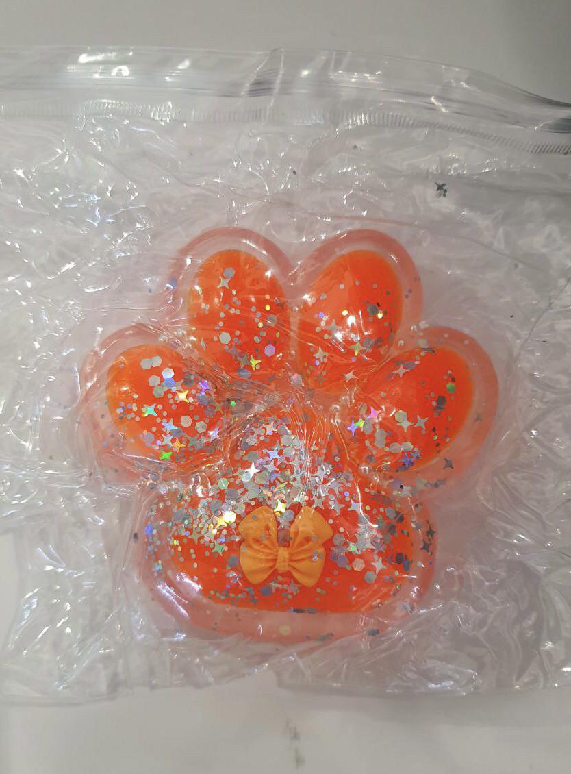 Сквиш Таба лапка гигант 12 см Прозрачно-оранжевый (2122) - фото 2 Сквиш Таба лапка гигант 12 см Прозрачно-оранжевый (2122) - фото 2