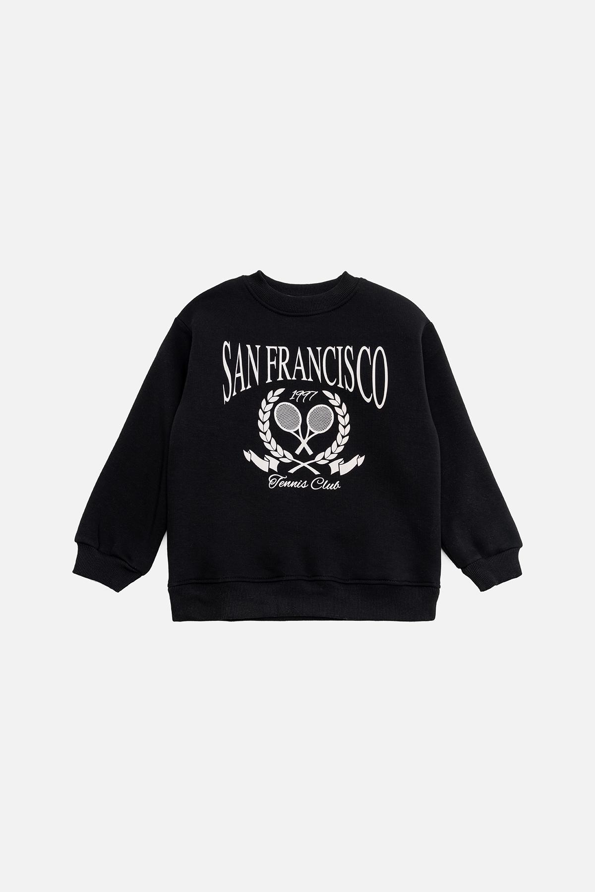 Свитшот для девочки ЦБ-00230122 134 см Черный (28575726)