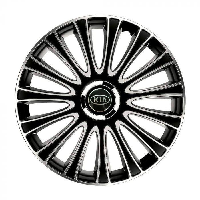 Колпаки для колес 4 Racing Le Mans Pro R16 с логотипом Kia 4 шт. Silver/Black