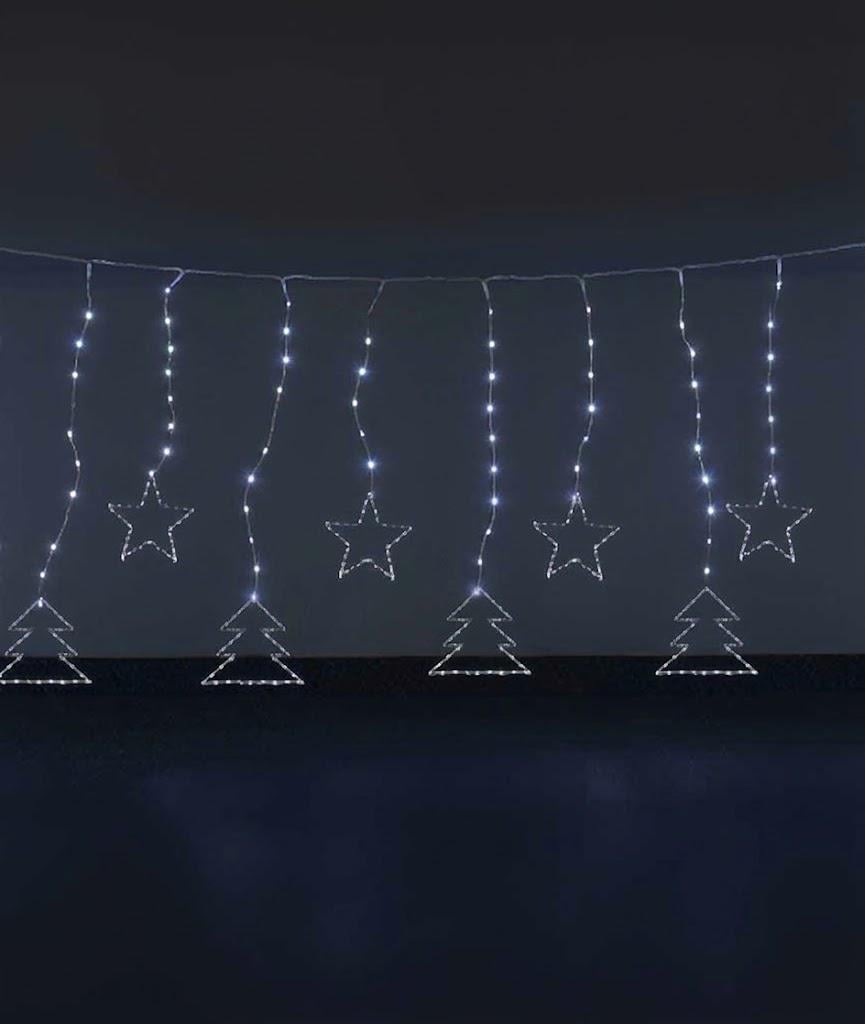 Гирлянда Штора-рос елка со звездочкой 3x1 м 200LED реле 8 режимов USB Белый (FFJ00266)
