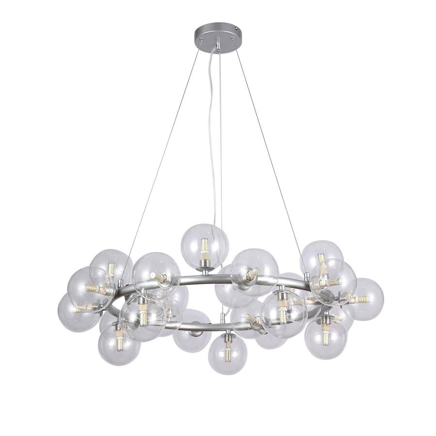 Люстра подвесная на 25 плафонов 7841019-25 GAB/CL Серебряный/Прозрачный - фото 1