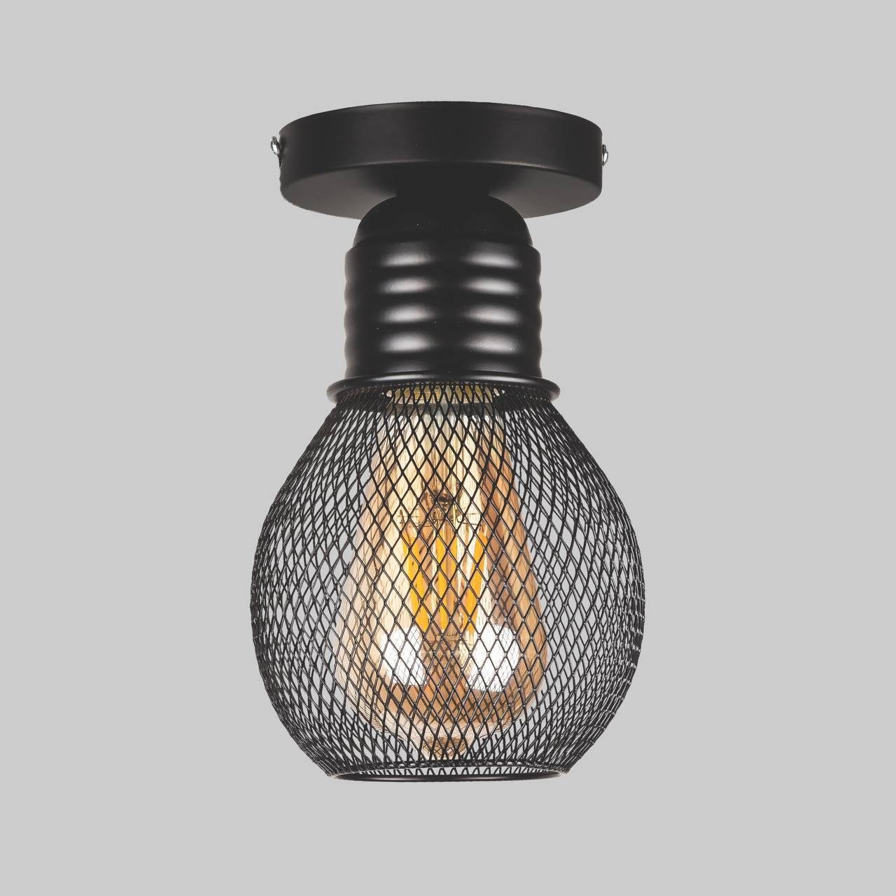 Светильник Лампочка в стиле лофт Черный (907-X004F-1 BK)