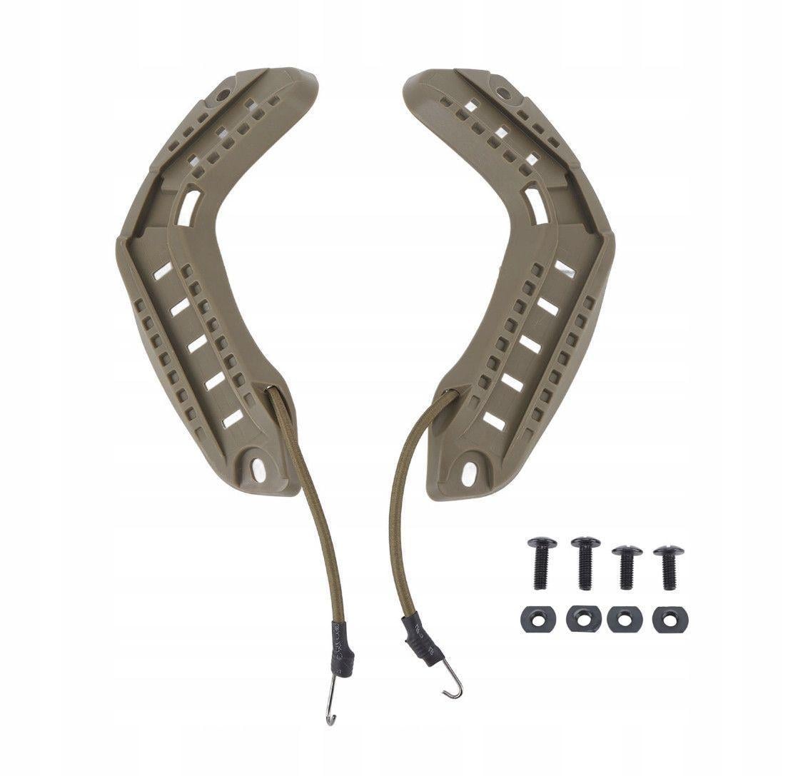 Боковые рейки для тактического шлема Tor Fast комплект креплений с резинками шоккордами и болтами для шлема FAST TOR MICH 2000 Койот (44)
