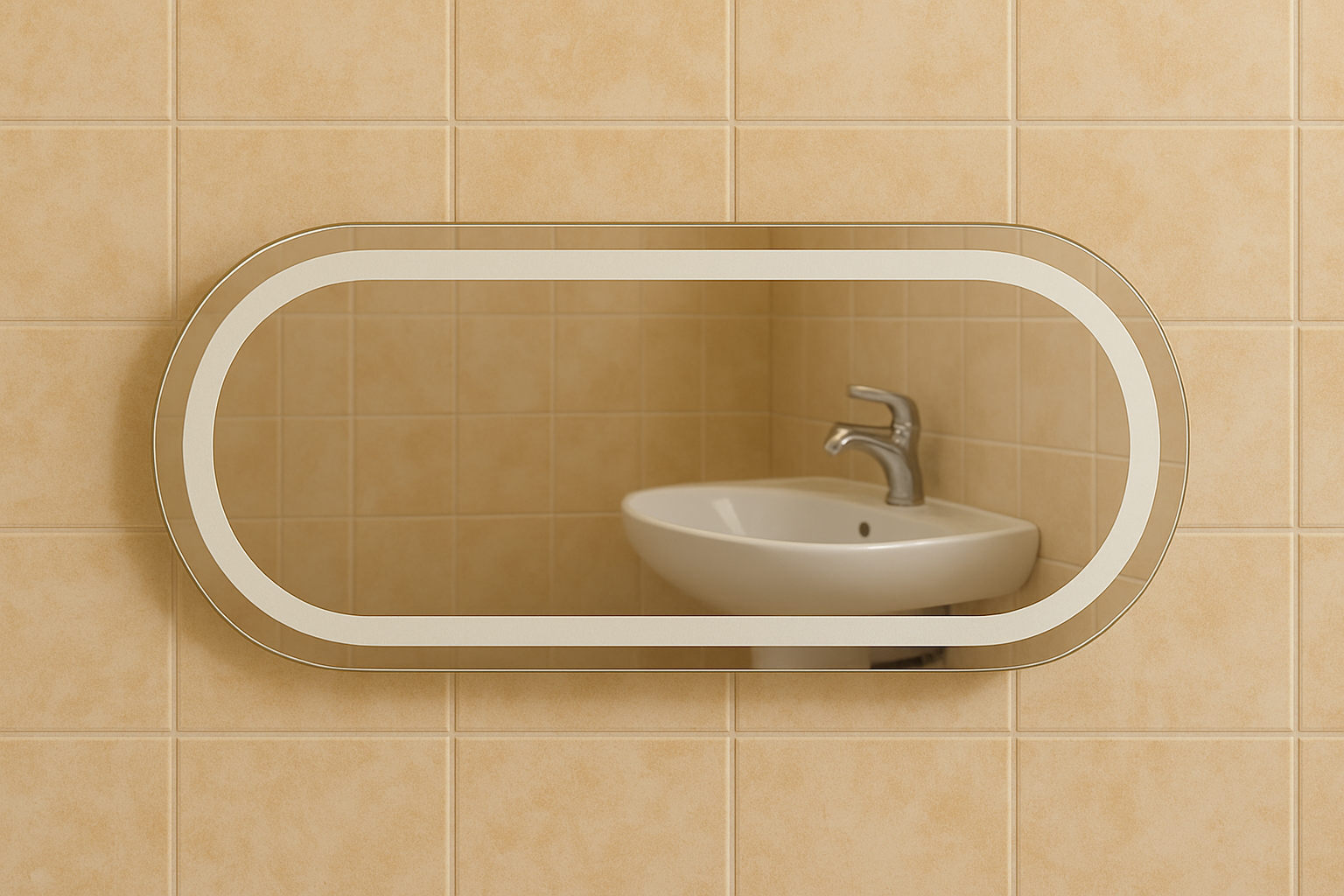 Зеркало в ванную MPS-20 80х150 см без подсветки овальное капсула