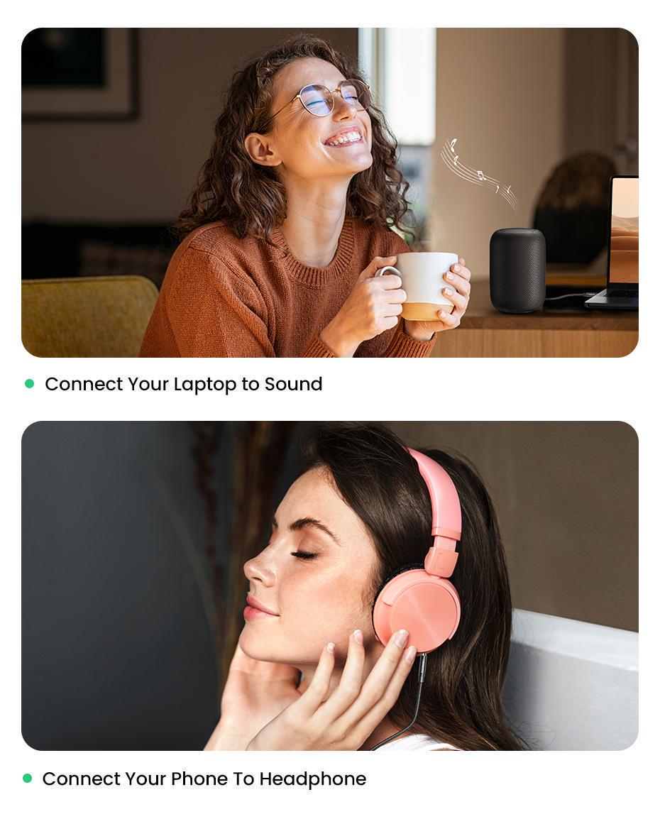 Кабель AUX Ugreen 3.5 мм 2 м Синій (10687) - фото 13