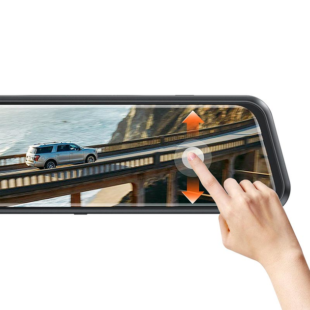 Автомобильный видеорегистратор зеркало HOCO DI36 с камерой заднего вида 9,6" Full HD 1080P Черный - фото 5