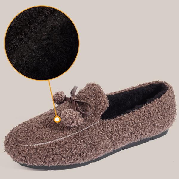 Домашние тапочки с помпонами M00320-1 р. 37 Коричневый - фото 4