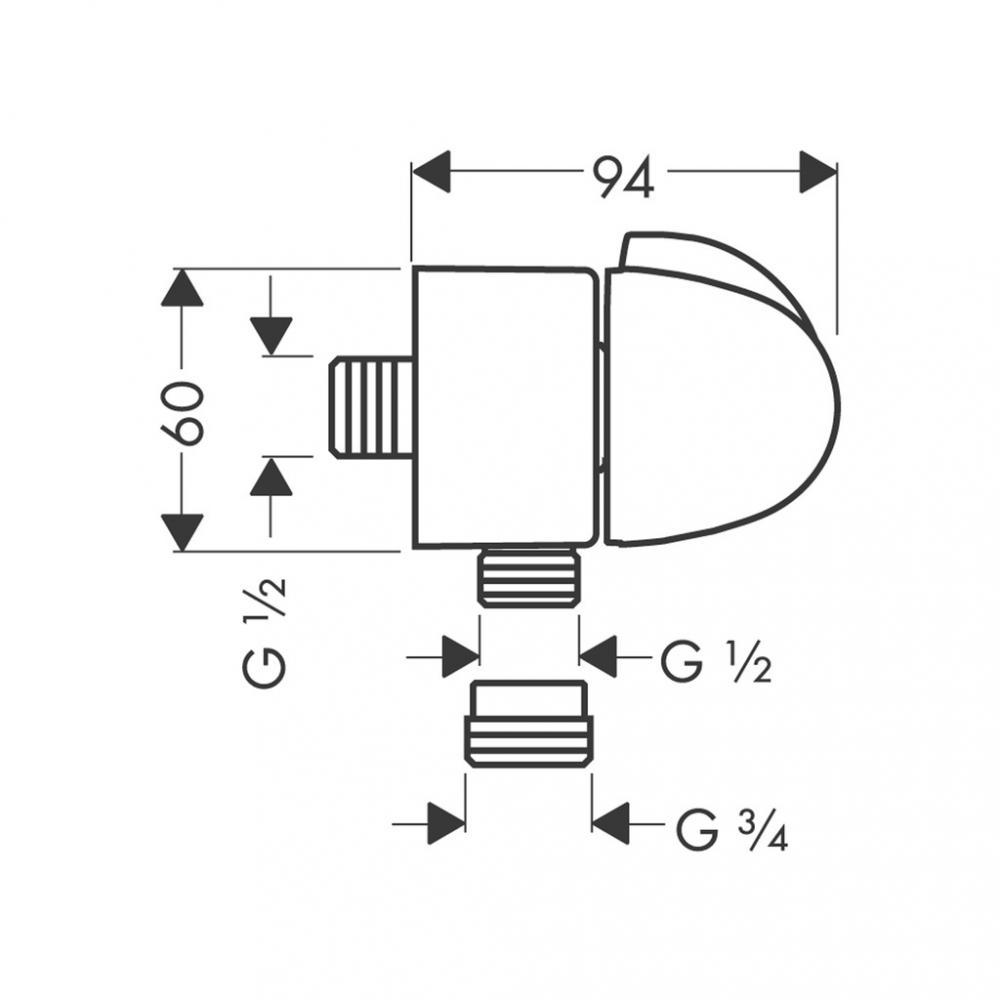 Підключення душового шлангу Hansgrohe Fixfit Stop 27452000 Хром (113784) - фото 2