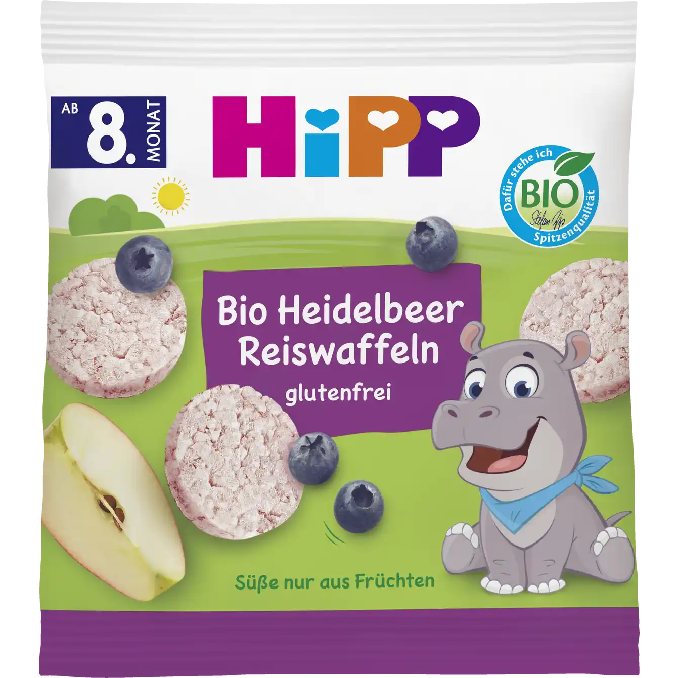 Рисові коржики НІРР зі смаком чорниці та яблука для дітей з 8 місяців