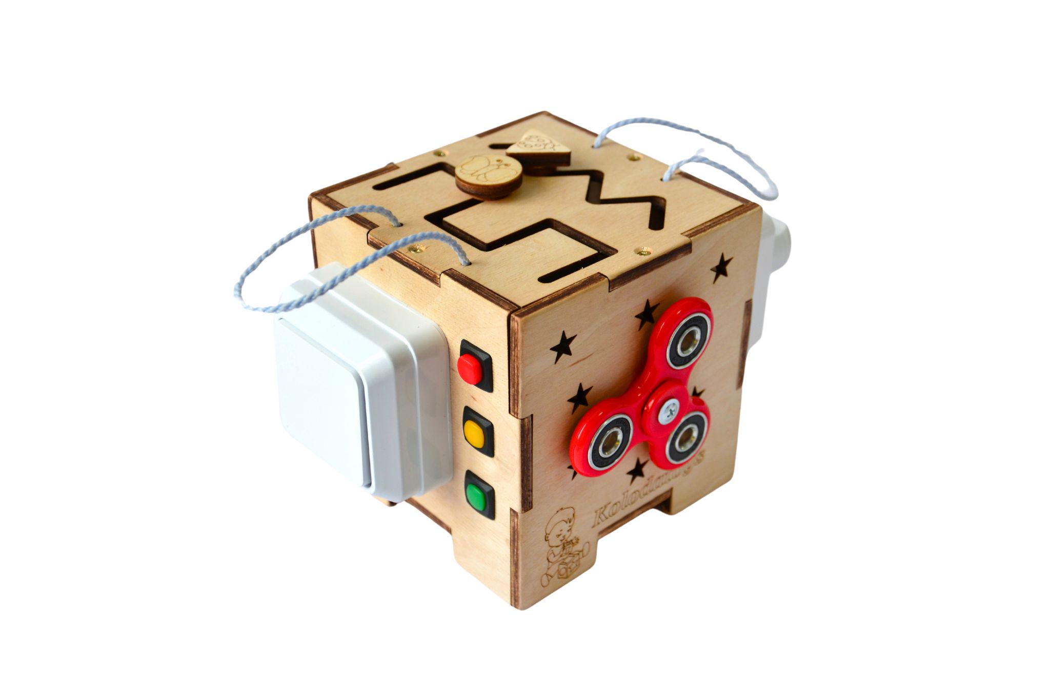 Бизикуб детский KolodaToys Mini 12х12х12 см Разноцветный (1212чс) - фото 7