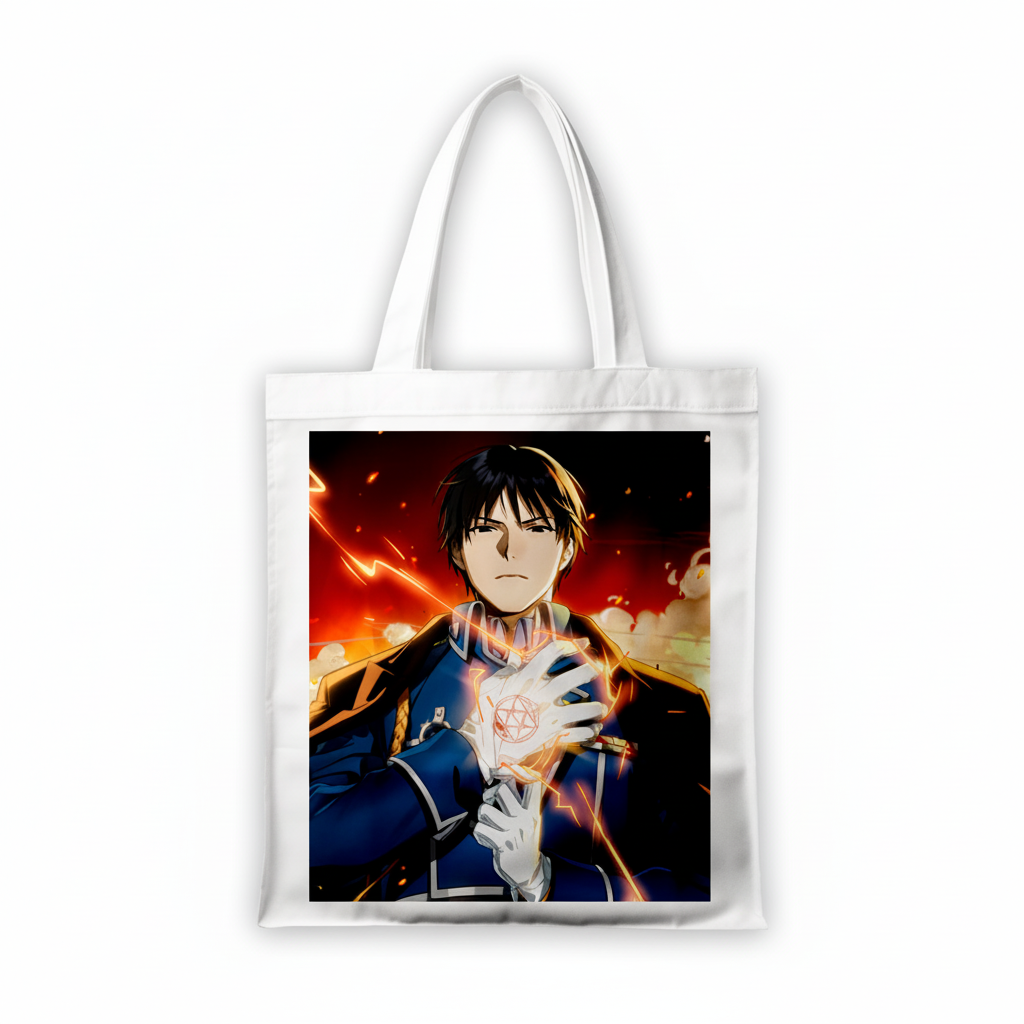 Сумка-шопер Fullmetal Alchemist Рой Мустанг из габардина Белый (6749)