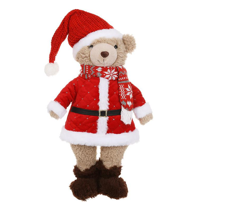 Игрушка новогодняя Мишка-Санта 52 см Красный с бежевым Игрушка новогодняя Мишка-Санта 52 см Красный с бежевым