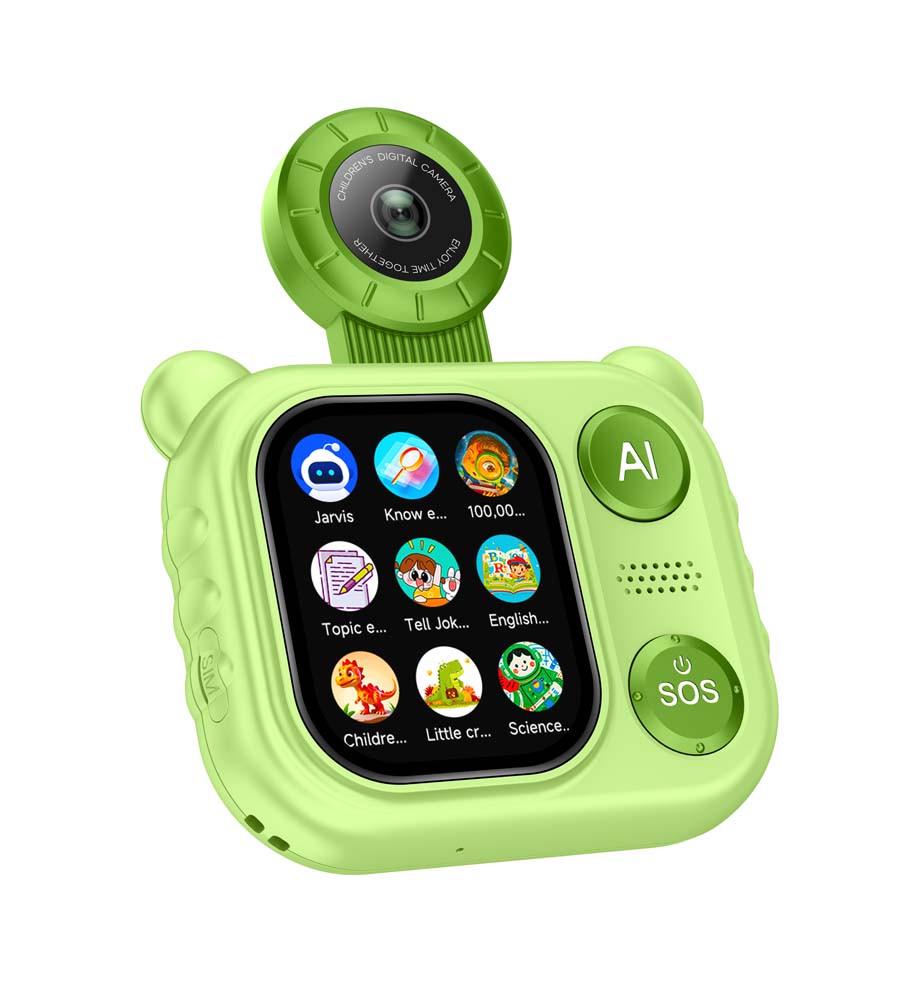 Камера-телефон детская AI X02 4G с GPS/видеозвонком и SIM-картой/Android/SOS Green (131337762)