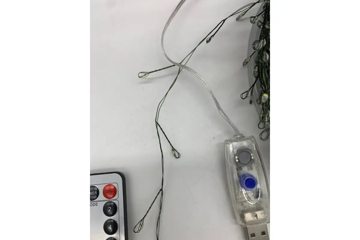 Гірлянда Гілочка з крапель роси 20 м з пультом 600 LED USB/220V 8 режимів Холодний білий (30584187) - фото 4 Гірлянда Гілочка з крапель роси 20 м з пультом 600 LED USB/220V 8 режимів Холодний білий (30584187) - фото 4