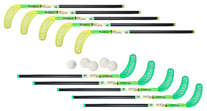 Набор Unibros FIBER 95 см 10 палок/5 мячей (421338)