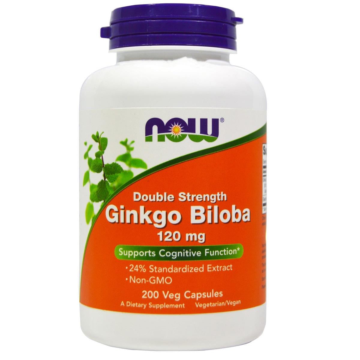 Добавка гинкго билоба Now Foods Double Strength 120 мг 200 капсул (NF4681)