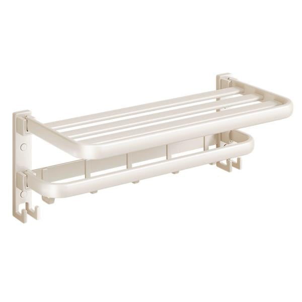 Полка прямая откидная с крючками 50x21,5x19 см Кремовый (37406)