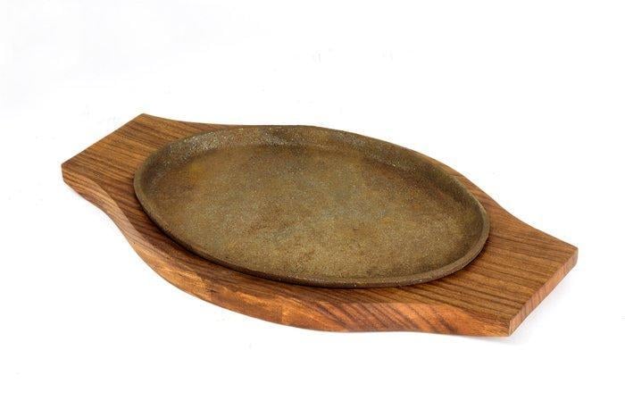 Сковорода чугунная на деревянной подставке Empire EM-6030 14х24 см (1-6-4227998)