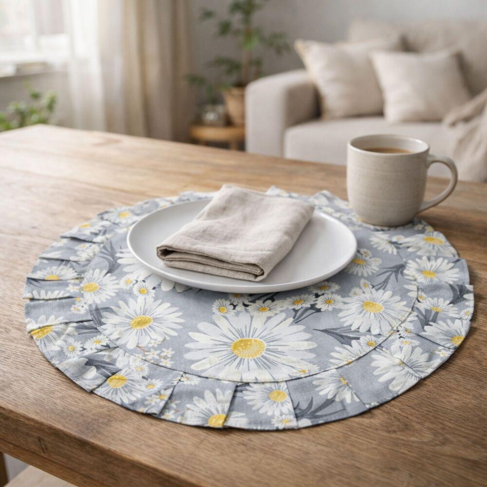 Набор салфеток с оборкой IDEIA хлопок для сервировки стола 30 см 2 шт. Джинс (27422)