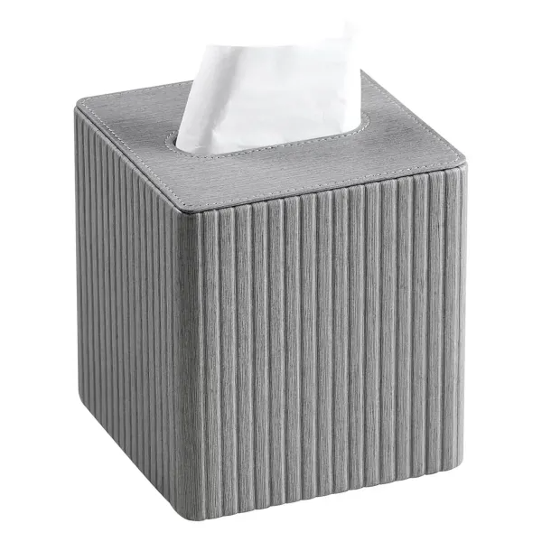 Серветниця з екошкіри 13х13х14,7 см Сірий - фото 3 Серветниця з екошкіри 13х13х14,7 см Сірий - фото 3