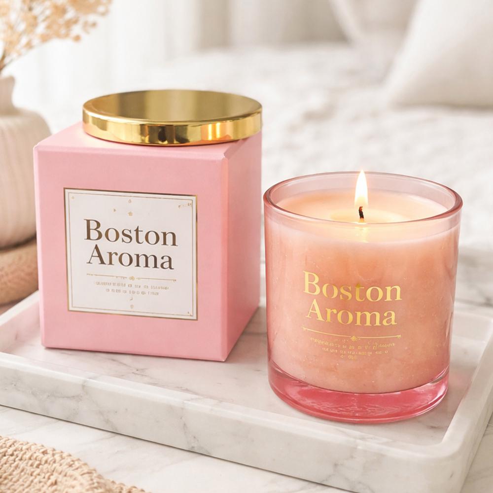 Аромасвеча в стеклянном стакане с металлической крышкой Boston Aroma 490 г 9x7 см (37-bost-120735)