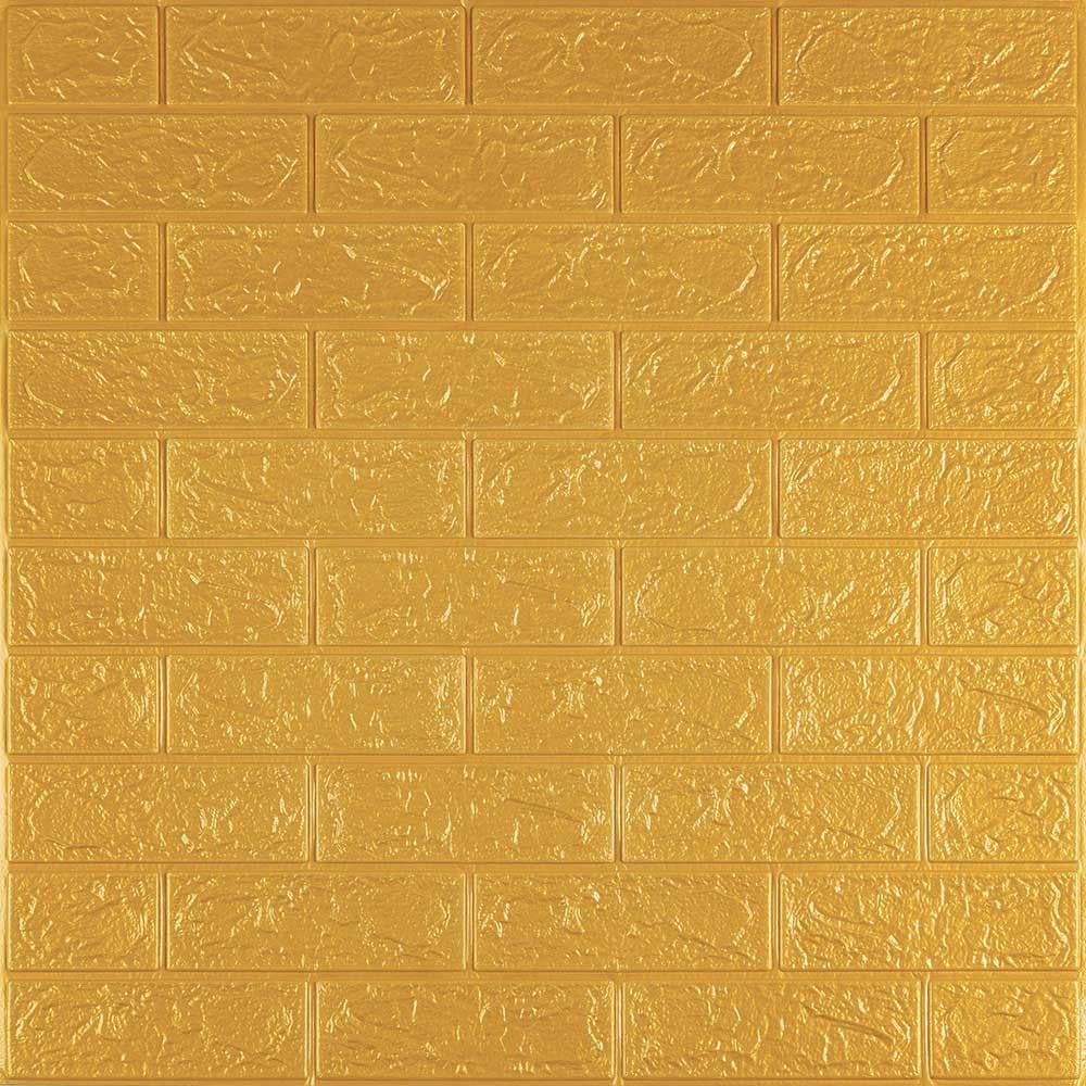 3D-панель самоклеюча Sticker Wall Золота цегла 700х770х3 мм (Панель-11-3мм)