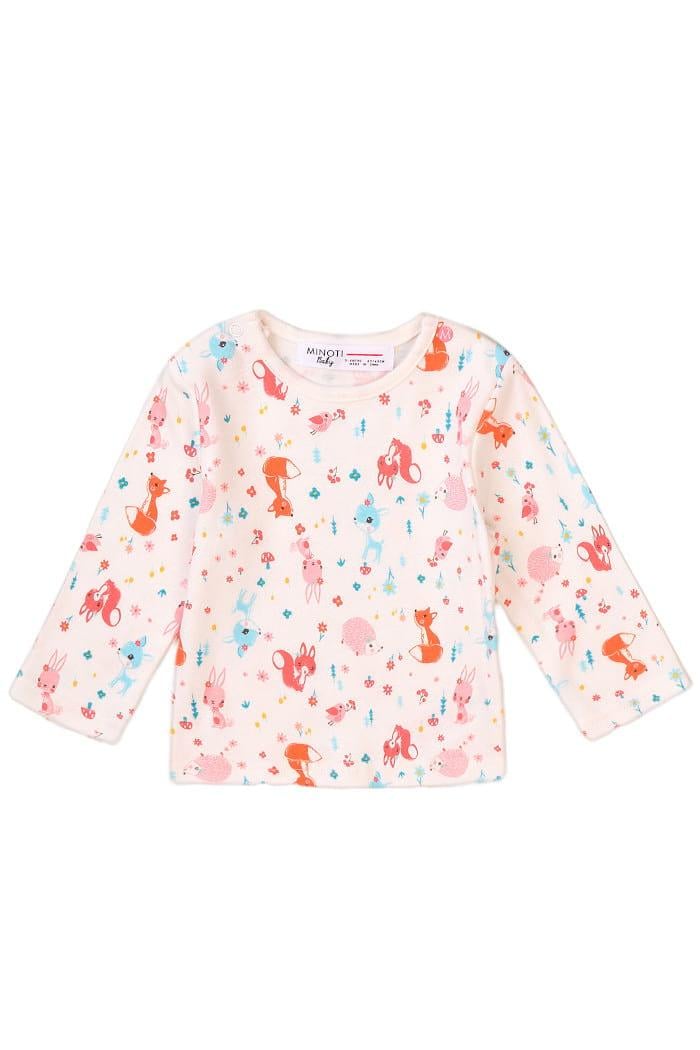 Лонгслів дитячий для дівчинки Minoti 74-80 см Білий (0379B)