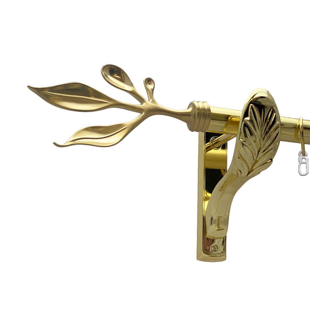 Карниз металлический Orvit Баваро однорядный ретро/гладкая труба/кольцо металлическое Золото 25 мм 200 см (00-00009747)