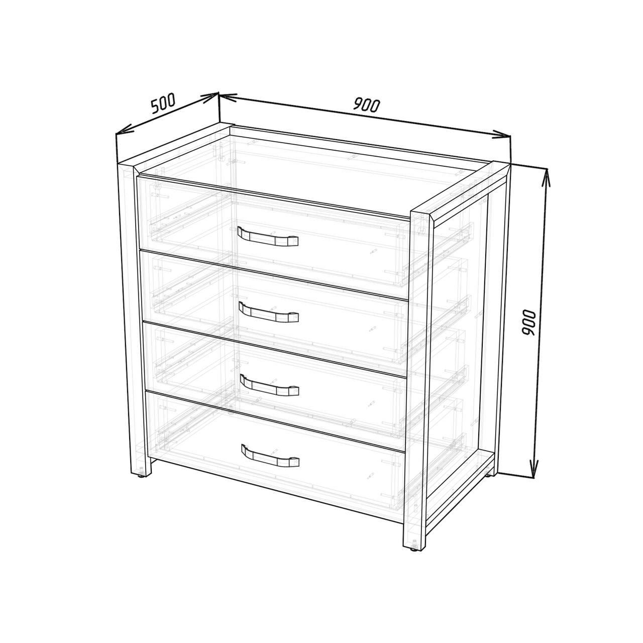 Гарнитуры спальные Loft кровать/комод/шкаф/тумба из дерева (000086535) - фото 8