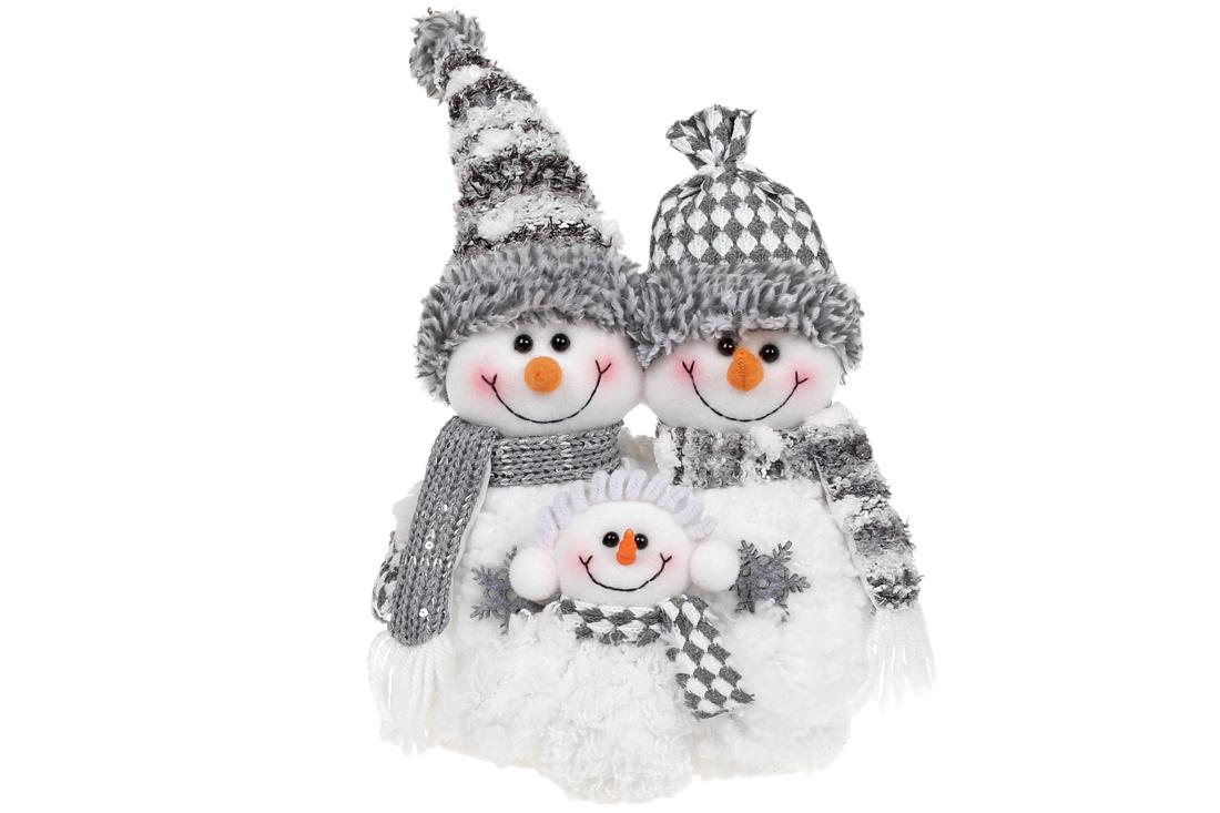 Мягкая игрушка новогодняя BonaDi Семья снеговиков (778-347)