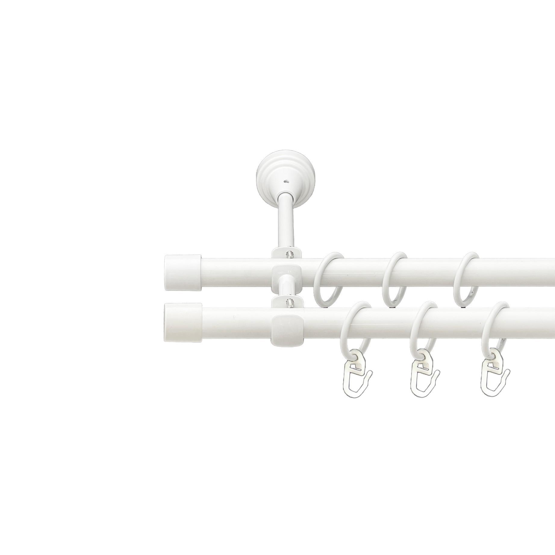 Карниз металлический Orvit Заглушка двухрядная открытая/гладкая труба/кольцо металлическое Арктис 16/16 мм 240 см (00-00021375) - фото 1