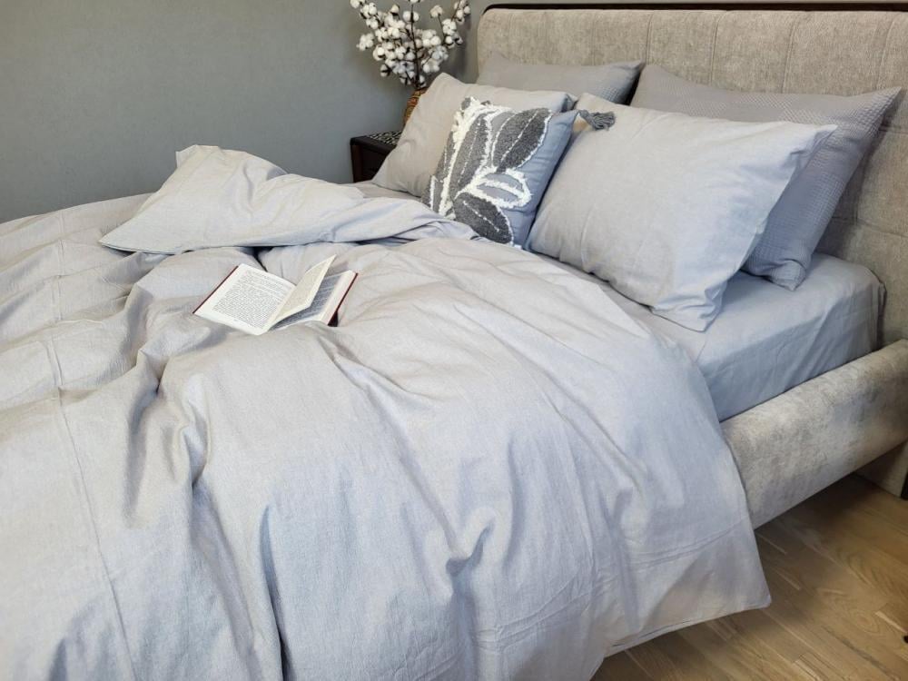 Комплект постельного белья с резинкой База хлопок евро/наволочки 50х70 см Ash Gray (W1221) - фото 1 Комплект постельного белья с резинкой База хлопок евро/наволочки 50х70 см Ash Gray (W1221) - фото 1