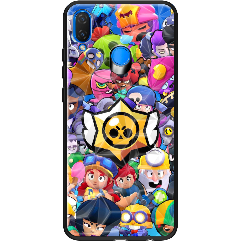 Чехол Boxface Huawei P Smart Plus Brawl Stars Черный силикон с призмой (34912-up2389-37847)