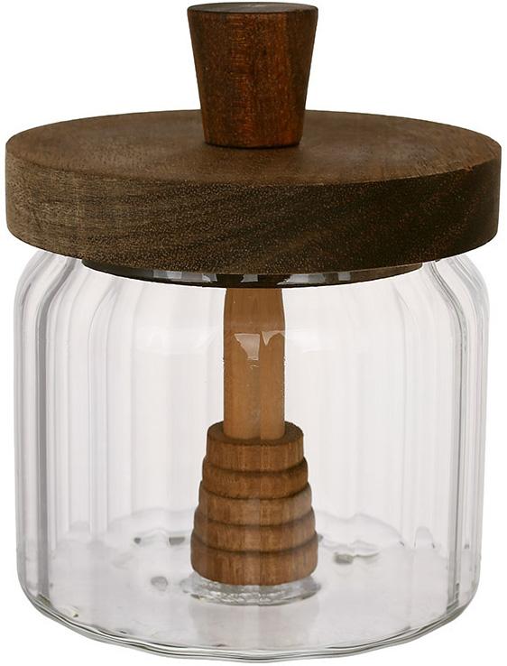 Банка для меда Rauma стеклянная с деревянной крышкой 350 мл