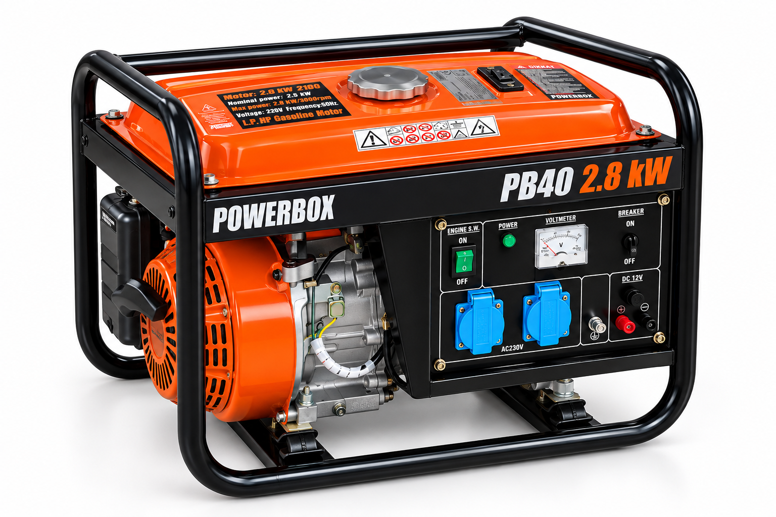 Генератор бензиновый PowerBox PB40 с ручным запуском и AVR 2,5 кВт (38388452)