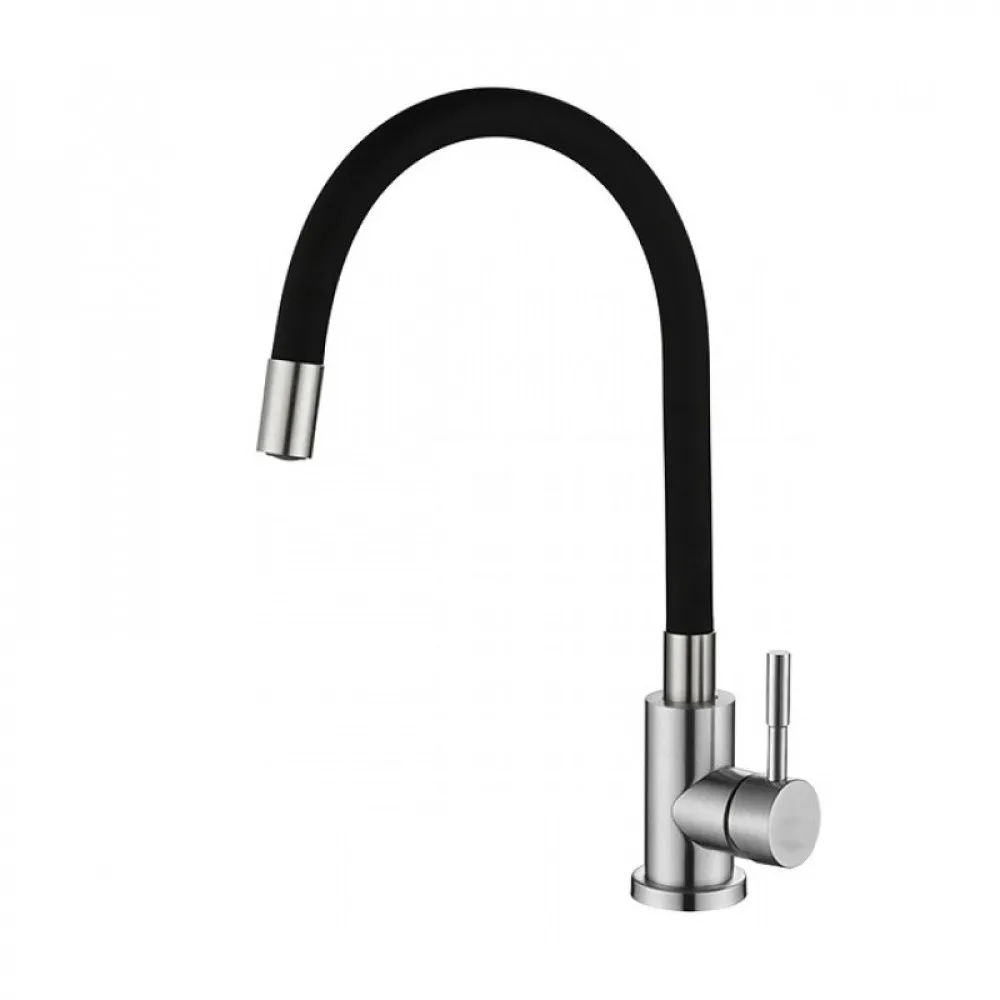 Смеситель для кухни Venta VA3008E с гибким гусаком/картридж 35 мм Black (11268276)