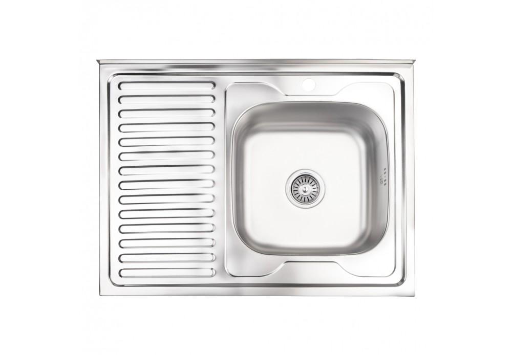 Кухонная мойка Lidz 6080-R 0,8 мм Satin (LIDZ6080RSAT8)