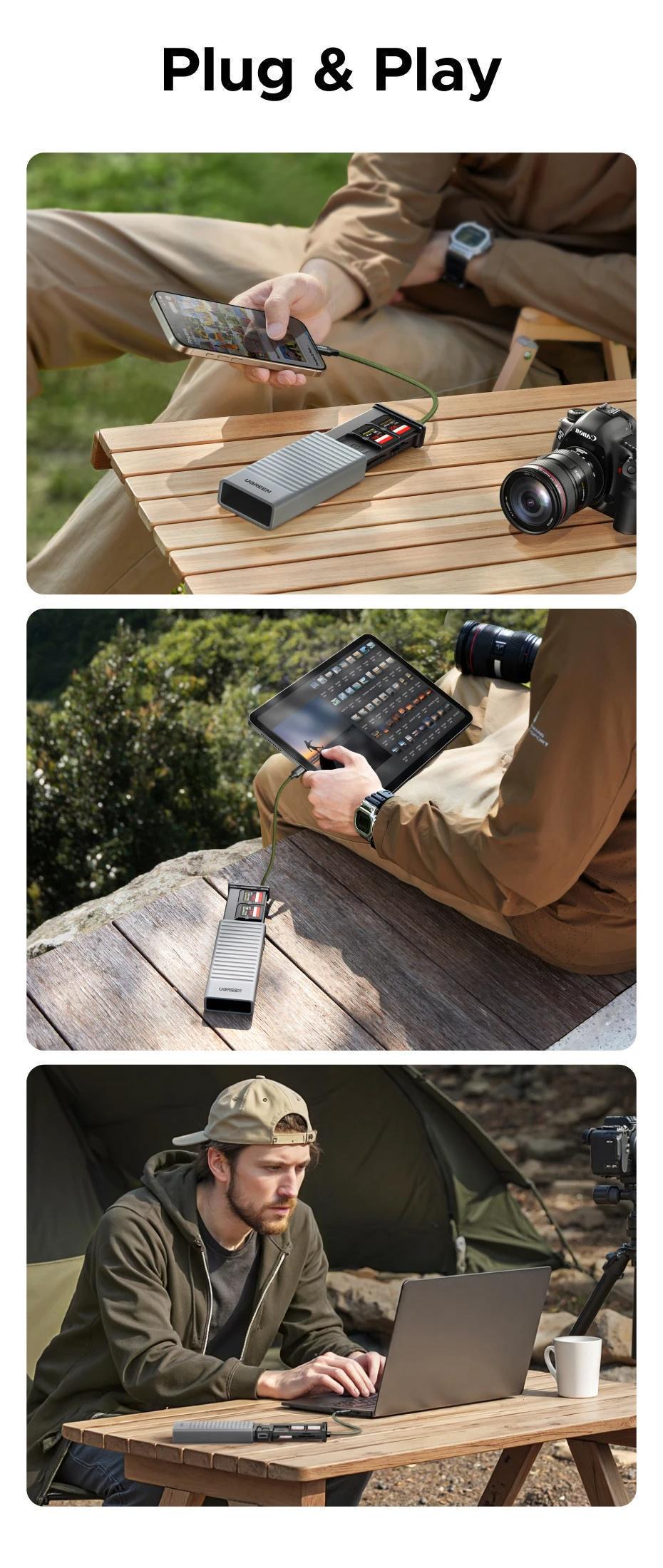 Кейс для карт Ugreen USB 3.0 (5 Сірий (55899) - фото 12 Кейс для карт Ugreen USB 3.0 (5 Сірий (55899) - фото 12