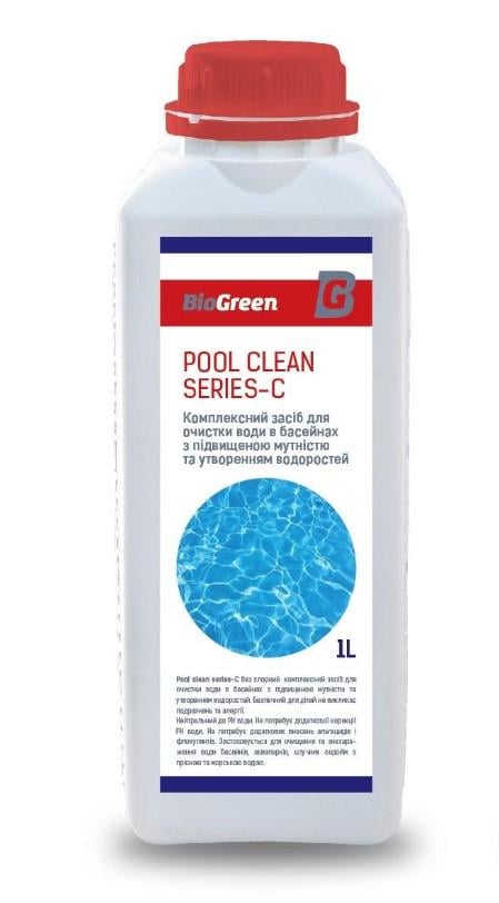 Засіб BioGreen Pool clean series-С для очищення жорсткої води в басейнах 1 л