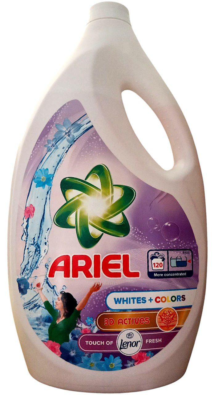 Универсальный гель для стирки Ariel Whites&Colors з Lenor 6 л 120 стирок