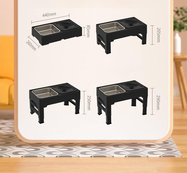 Миска двойная для собак ELS PET на подставке с регулируемой высотой и с плавающим блюдцем Серый (2242697765) - фото 10 Миска двойная для собак ELS PET на подставке с регулируемой высотой и с плавающим блюдцем Серый (2242697765) - фото 10