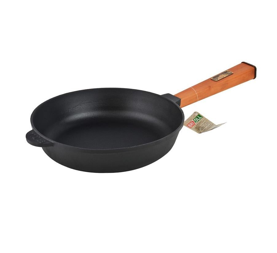Сковорода чугунная с ручкой Brizoll Optima 280х60 мм Черный