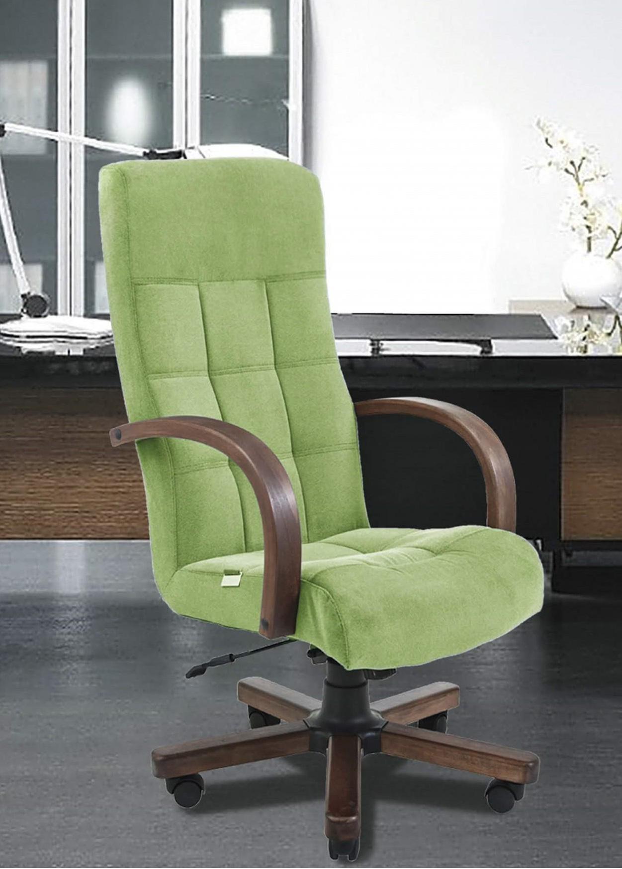 Кресло офисное компьютерное Вирджиния Rosto 35 Wood М3 MultiBlock Зеленый