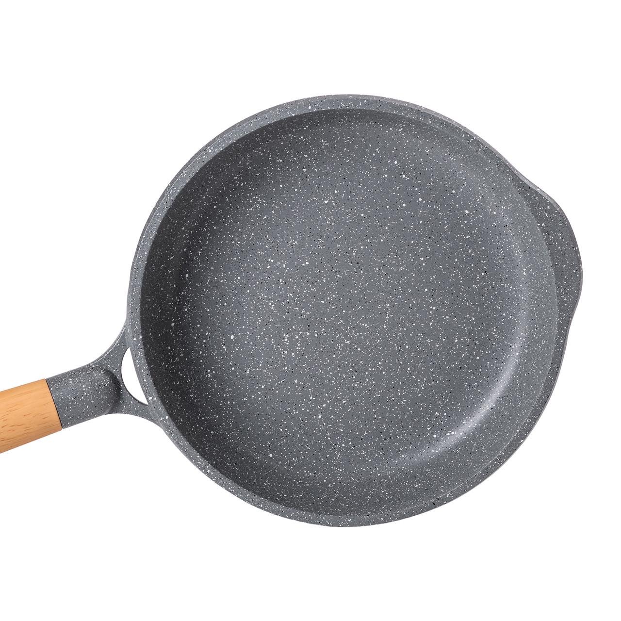 Сковорода алюмінієва MGC з мармуровим антипригарним покриттям 1,8 л 24 см Сірий - фото 2 Сковорода алюмінієва MGC з мармуровим антипригарним покриттям 1,8 л 24 см Сірий - фото 2